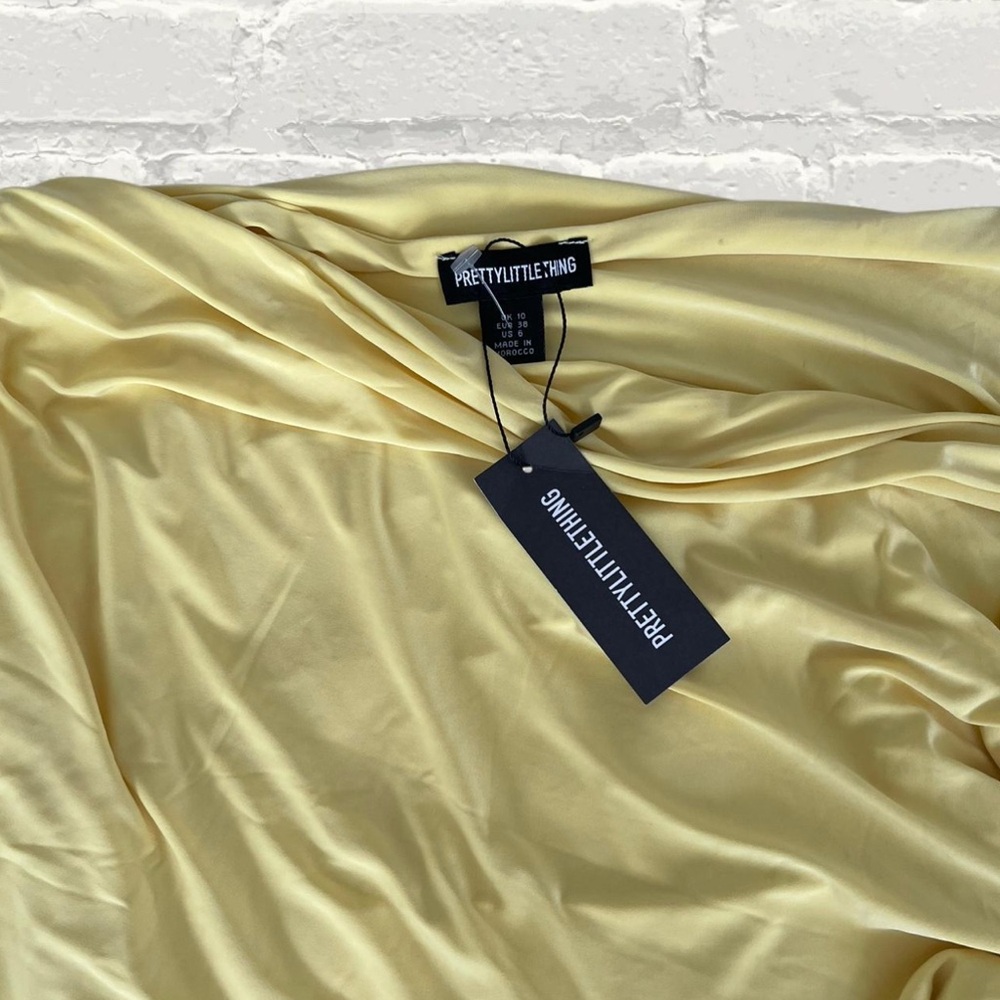PLT Premium Yellow Double Layer Asymmetrical Twist Detail Top - Picture 6 of 7